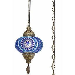 Lustre de Mosaico Turco Autêntico - Azul Cmt46 - 2