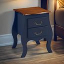 Ver imagem 2 de Cômoda de Madeira Bombê Mini 2 Gavetas - Azul Bic com Tampo Imbuia Glazer
