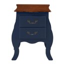 Ver imagem 3 de Cômoda de Madeira Bombê Mini 2 Gavetas - Azul Bic com Tampo Imbuia Glazer