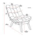 Ver imagem 5 de Poltrona Decorativa Costela Base Madeira Linho Crú