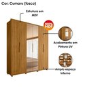 Ver imagem 4 de Guarda Roupa Casal Matisse 6 Portas com Espelho Mdf 210 Cm Cumaru Madetec