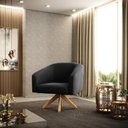 Ver imagem 6 de Cadeira Sala de Jantar Giratória Ma30 Kit 2 Stella Suede D03 - D'Rossi Cor Preto
