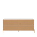 Ver imagem 7 de Cômoda c/ 6 Gavetas Jasper 182 cm - Branco c/ Dourado