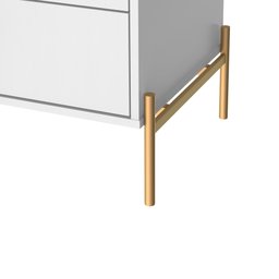 Cômoda 6 Gavetas Jasper 182 Cm - Branco C/ Dourado - 5