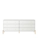 Ver imagem 4 de Cômoda c/ 6 Gavetas Jasper 182 cm - Branco c/ Dourado