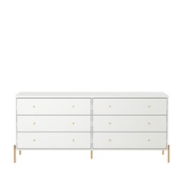 Cômoda 6 Gavetas Jasper 182 Cm - Branco C/ Dourado - 4