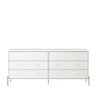 Cômoda 6 Gavetas Jasper 182 Cm - Branco C/ Dourado - 4
