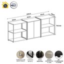 Ver imagem 2 de Armário para Escritório e 2 Estantes Industriais F5 Office Cor:nogal com Preto