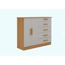 Ver imagem 1 de Cômoda New Athos 5 Gavetas com Sapateira Cinamomo/off D Doro
