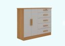 Ver imagem 1 de Cômoda New Athos 5 Gavetas com Sapateira Cinamomo/off D Doro