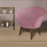 Poltrona Decorativa Pétala de Flor Veludo Rosa - 4