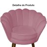 Poltrona Decorativa Pétala de Flor Veludo Rosa - 2