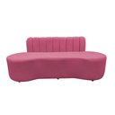 Ver imagem 4 de Sofá 3 Lugares Orgânico Curvo Madrid 180cm Suede Rosa