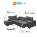 Ver imagem 5 de Sofá Canto Reclinável 4 Lugares Chaise 280cm Cinza Megasul
