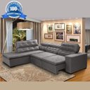 Ver imagem 2 de Sofá Canto Reclinável 4 Lugares Chaise 280cm Cinza Megasul