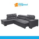 Ver imagem 3 de Sofá Canto Reclinável 4 Lugares Chaise 280cm Cinza Megasul