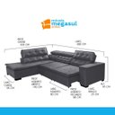 Ver imagem 4 de Sofá Canto Reclinável 4 Lugares Chaise 280cm Cinza Megasul