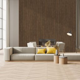 Painel Ripado em Barra 260x12,2cm (0,32m²) Ipê EspaçoWall - 1