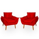 Ver imagem 1 de Kit 2 Poltrona Opala para Sala Confortável e Reforçada Suede