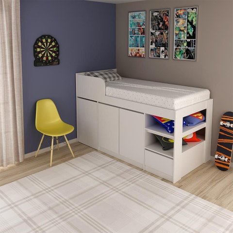 Cama Infantil Juvenil Multifuncional Cm8021 Mdp Branco