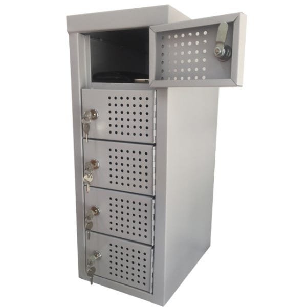 Armário Porta Objetos Pequenos e Celulares 5 Portas Schier Móveis M59x23x28 com Chave - 4