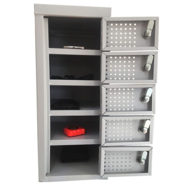 Armário Porta Objetos Pequenos e Celulares 5 Portas Schier Móveis M59x23x28 com Chave - 2