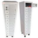 Ver imagem 1 de Armário para Celular 10 Portas com Chave Schier Móveis M114x22x28 Cm com Pés Cor Cinza