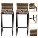 Ver imagem 1 de Kit 2 Banquetas Quadrada Junco Cappuccino para Balcão Ilha Cozinha Área Gourmet Bancada Piscina Bar
