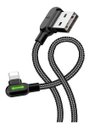 Ver imagem 2 de Cabo Lightning Iphone Ultra Premium 90 Graus Led Nylon - 1.2 Metros - Mcdodo