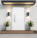 Ver imagem 2 de Porta Pivotante Alumínio Branco Lambril c/Puxador 100cm Veneza - Direita - 210x100