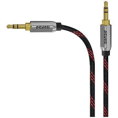 Cabo De Áudio P2 X P2 Em Nylon Coral 2m Ouro - Pcyes - 2