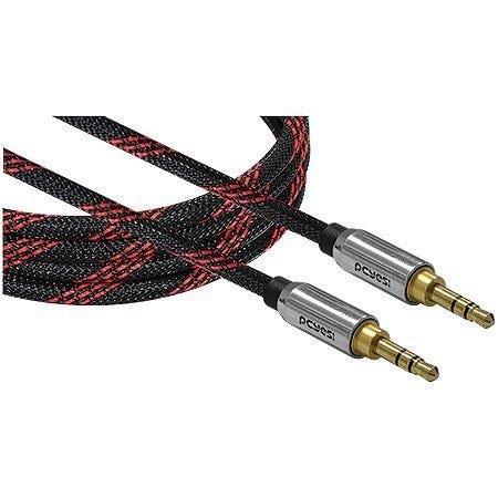 Cabo De Áudio P2 X P2 Em Nylon Coral 2m Ouro - Pcyes - 1