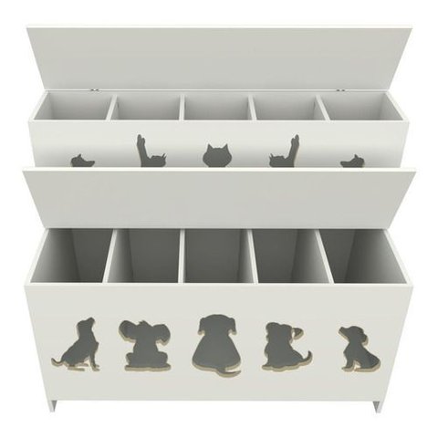 Expositor de Ração Pet Box Kids 10 Divisões Pet Cães Vetorial Móveis