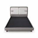 Ver imagem 6 de Cama Japonesa King Corea Yun Cabeceira Estofada Madeira Cinza e Off White Sallar Home