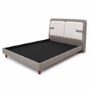 Ver imagem 2 de Cama Japonesa King Corea Yun Cabeceira Estofada Madeira Cinza e Off White Sallar Home