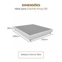 Ver imagem 4 de Cama Japonesa King Corea Yun Cabeceira Estofada Madeira Cinza e Off White Sallar Home