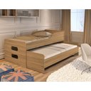 Ver imagem 3 de Bicama Compacta Espaçosa Grade Proteção Cama Infantil Mdf:amendoa