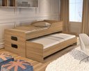Ver imagem 3 de Bicama Compacta Espaçosa Grade Proteção Cama Infantil Mdf:amendoa