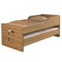 Ver imagem 1 de Bicama Compacta Espaçosa Grade Proteção Cama Infantil Mdf:amendoa