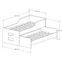 Ver imagem 4 de Bicama Compacta Espaçosa Grade Proteção Cama Infantil Mdf:amendoa