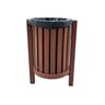 Lixeira de 50 Cm Redonda Individual Marrom com Dois Pés / Lc-29 - 1