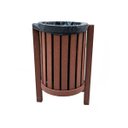 Ver imagem 1 de Lixeira de 50 Cm Redonda Individual Marrom com Dois Pés / Lc-29