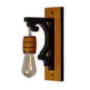 Ver imagem 3 de Kit Luminárias 2 Pendentes Roda de Carroça e 2 Arandelas de Parede - Cerejeira + Lâmpadas