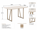 Ver imagem 5 de Mesa de Jantar 1,60x0,90 MDF Vidro Off White Estrutura Aço