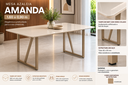 Ver imagem 2 de Mesa de Jantar 1,60x0,90 MDF Vidro Off White Estrutura Aço