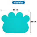 Ver imagem 4 de Tapete Pet Pata Comedouro Vinílico 45x60cm Turquesa Uzoo