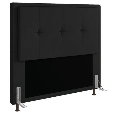 Cabeceira Ametista Para Cama Box Queen 160 cm Suede - D’Rossi - Preto