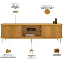 Ver imagem 4 de Rack para Sala de Estar Tv 75 Pol Atlantis D05 Cedro - Lyam Decor