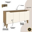 Ver imagem 3 de Aparador Buffet 4 Portas Quartzo - Nature / Off White