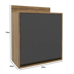 Armário Confort Aéreo 0,60 1 Porta Cinamomo Grafite Batrol - 3